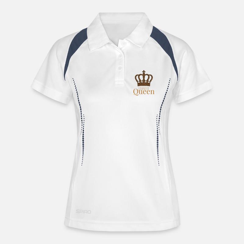 Leoprint Queen Crown - Women's Polo breathable - white/navy