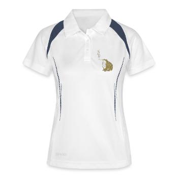 Fumée de grenouille japonaise funky - Polo respirant Femme - blanc/marine - Devant