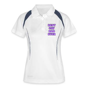 Pride des besten schwulen Vaters aller Zeiten - Frauen Polo atmungsaktiv - Weiß/Navy - Vorne