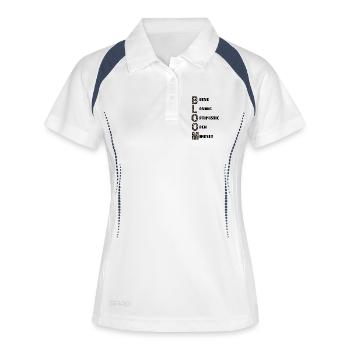 Floral Letters Floral Typography - Women's Polo breathable - white/navy - Front