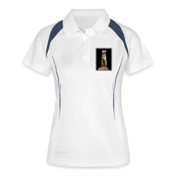 Meerkat Erdmännchen - Frauen Polo atmungsaktiv - Weiß/Navy - Vorne