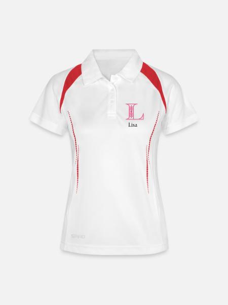 Lily Ornament L-Letter - Women's Polo breathable - white/navy