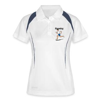 Course en course - Polo respirant Femme - blanc/marine - Devant