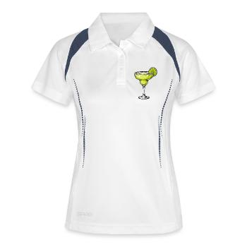 Silhouette de Margarita au citron vert - Polo respirant Femme - blanc/marine - Devant