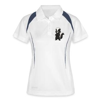 Mascotte moufette confiante - Polo respirant Femme - blanc/marine - Devant