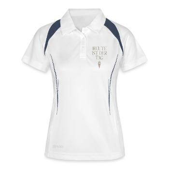 Einschulung 2026 Heute ist der Tag - Frauen Polo atmungsaktiv - Weiß/Navy - Vorne