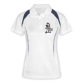 Funny Zebra on Scooter Cartoon - Women's Polo breathable - white/navy - Front