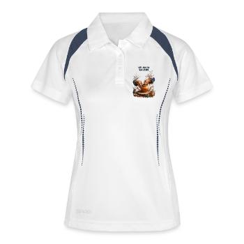 Mains du potier Argile en Fusion - Polo respirant Femme - blanc/marine - Devant