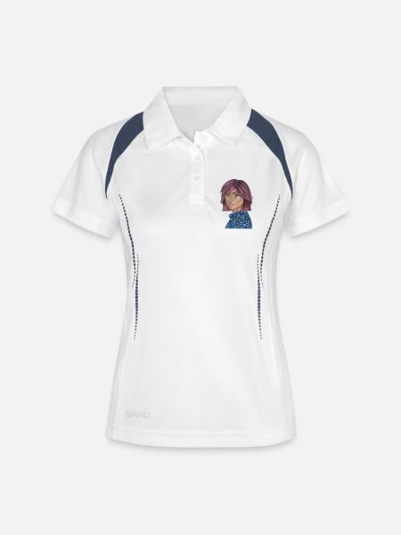 Pop Fashion Violet Portrait - Women's Polo breathable - white/navy