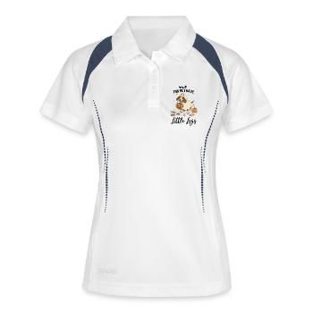 Teckel Fantôme Halloween Automne Citrouille - Polo respirant Femme - blanc/marine - Devant
