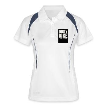 Dirty Bike Clear Mind - Frauen Polo atmungsaktiv - Weiß/Navy - Vorne