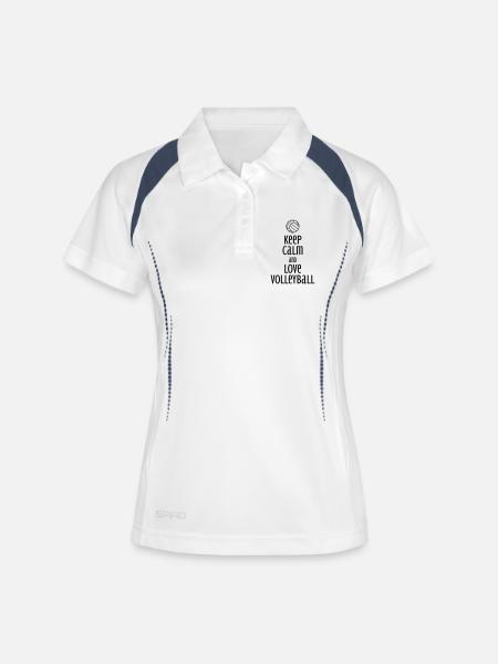 keep calm and love volleyball / love volleyball - Women's Polo breathable - white/navy