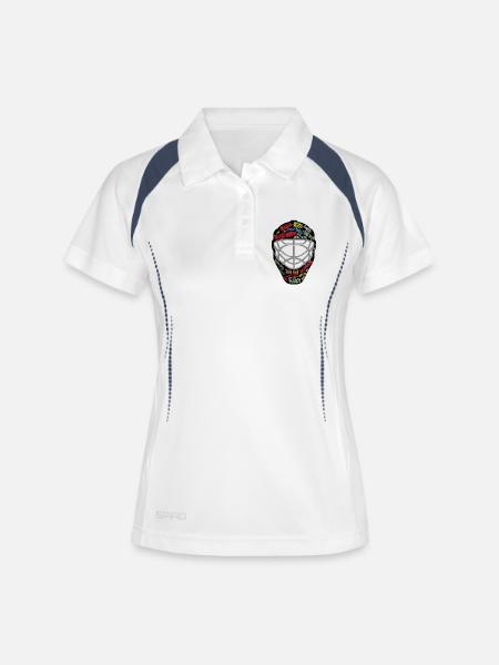 Ice hockey, goalie mask, mask - Women's Polo breathable - white/navy