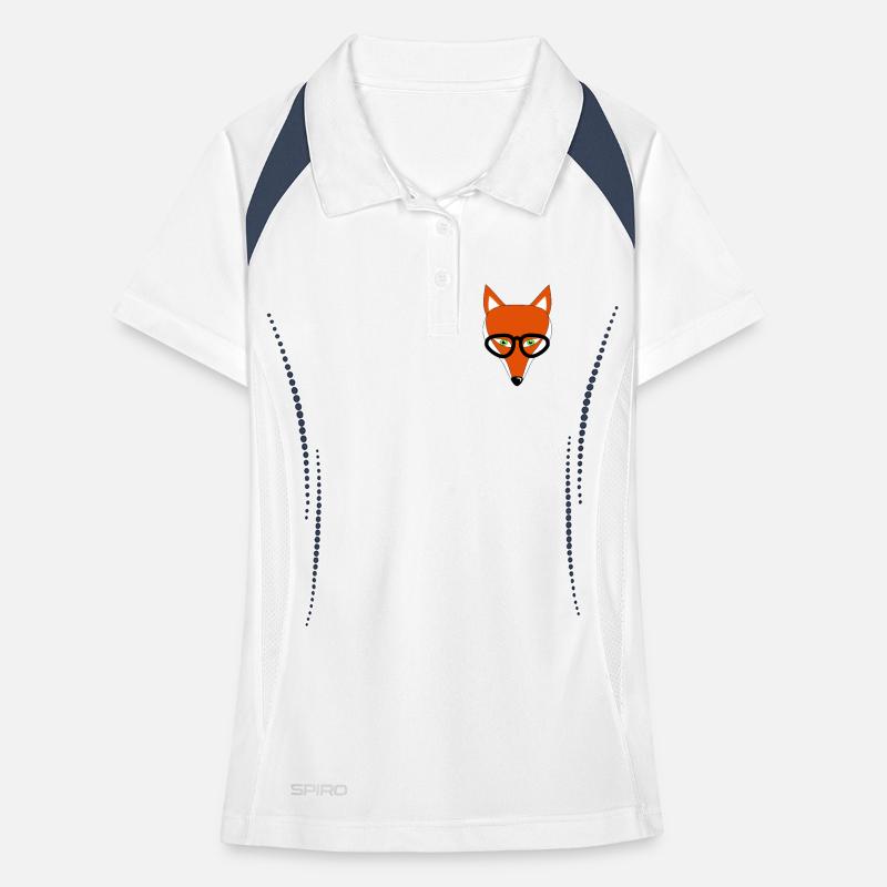 fuchs mit brille geschenk Frauen Polo atmungsaktiv