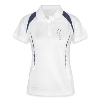 Plötzfisch © Chyropterum Innoxius - Frauen Polo atmungsaktiv - Weiß/Navy - Vorne