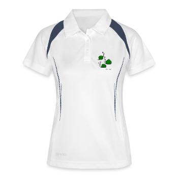 Schneckenmeeting © Chyropterum Innoxius - Frauen Polo atmungsaktiv - Weiß/Navy - Vorne