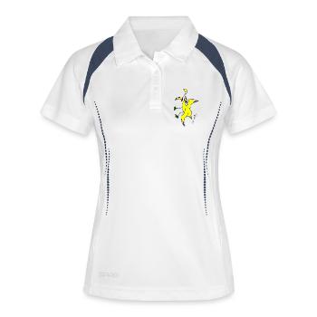 Kreischmöwe - Larus Vocifer - Frauen Polo atmungsaktiv - Weiß/Navy - Vorne