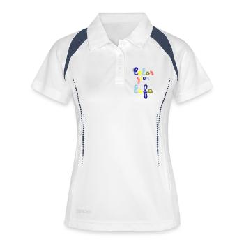 color your life - Polo respirant Femme - blanc/marine - Devant