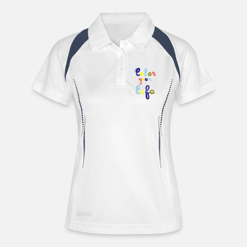 color your life - Women's Polo breathable - white/navy