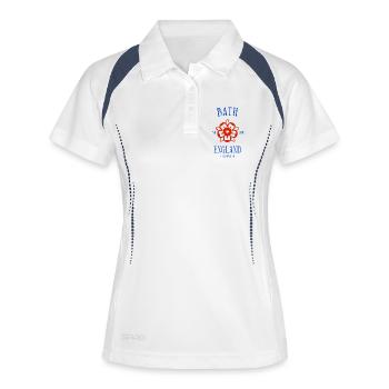 BATH Angleterre - Polo respirant Femme - blanc/marine - Devant