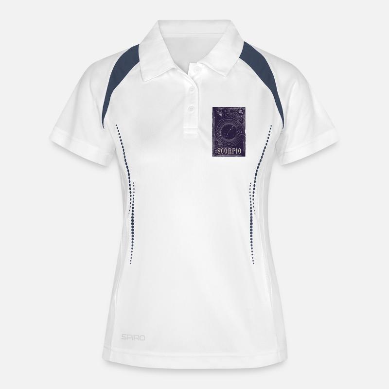 Constellation du Scorpion Ciel nocturne - Polo respirant Femme - blanc/marine