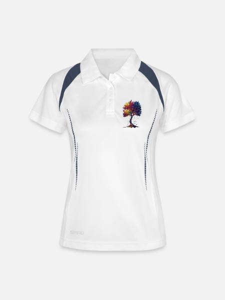 Baum des Lebens - Frauen Polo atmungsaktiv - Weiß/Navy