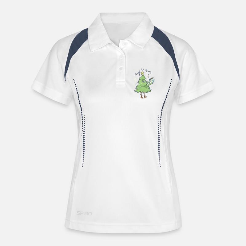 Christmas tree - Women's Polo breathable - white/navy