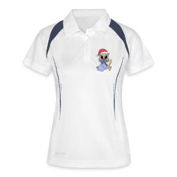 Katze Baby Weihnachten - Frauen Polo atmungsaktiv - Weiß/Navy - Vorne