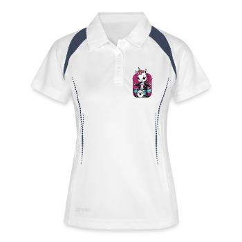 Licorne Batteur - Polo respirant Femme - blanc/marine - Devant