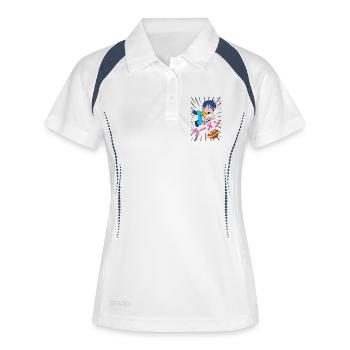 Ramen Boy - Frauen Polo atmungsaktiv - Weiß/Navy - Vorne