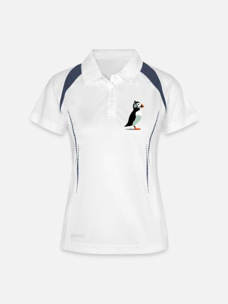 Puffins with headphones - Women's Polo breathable - white/navy
