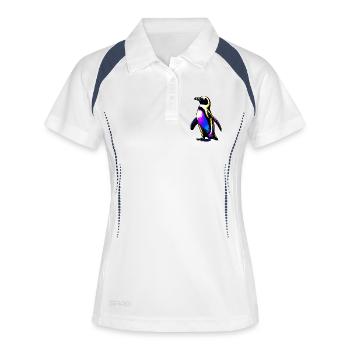 Pinguin - Frauen Polo atmungsaktiv - Weiß/Navy - Vorne