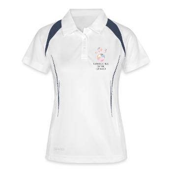 Ich kann heute nicht, ich mache Seifenblasen - Frauen Polo atmungsaktiv - Weiß/Navy - Vorne