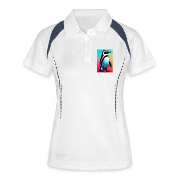 penguin - Women's Polo breathable - white/navy - Front