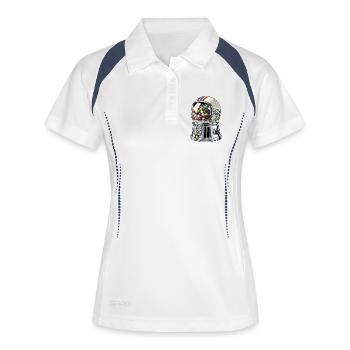 BubbleNaut - Frauen Polo atmungsaktiv - Weiß/Navy - Vorne