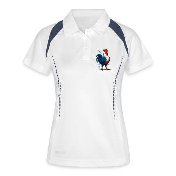 Flaming Rooster Blue White Red - France Patriote - Women's Polo breathable - white/navy - Front