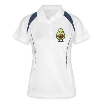 Cute grim avocado cartoon with arms - Women's Polo breathable - white/navy - Front