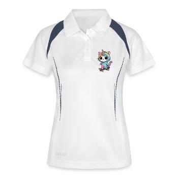 Rainbow Unicorn Cat Skate - Women's Polo breathable - white/navy - Front