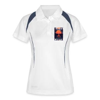 Campeur heureux - Polo respirant Femme - blanc/marine - Devant