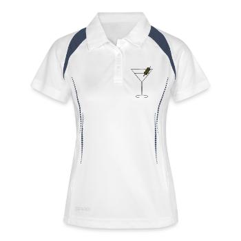 Silhouette de Martini en brochette d’olive - Polo respirant Femme - blanc/marine - Devant