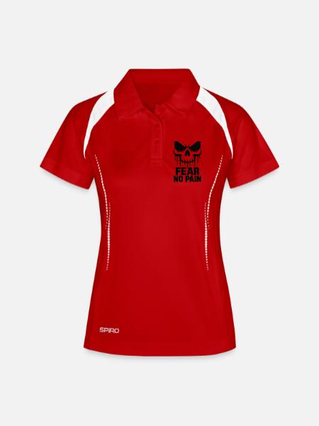 Fear No Pain Skull Gym Motivation - Women's Polo breathable - white/navy