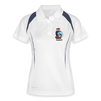 Val Thorens Ski 3 Vallées Haute Resort Europe - Frauen Polo atmungsaktiv - Weiß/Navy - Vorne