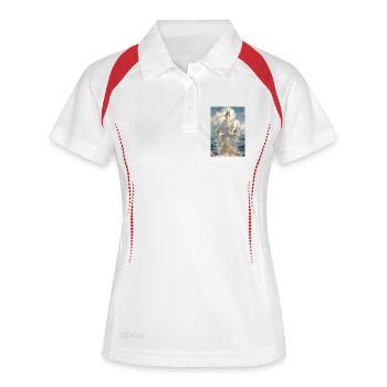 Château Céleste Enneigé - Polo respirant Femme - blanc/marine - Devant