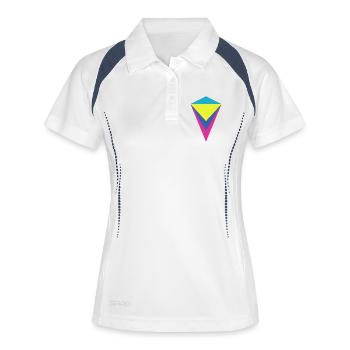 Mehrschichtiger Neon-Diamant - Frauen Polo atmungsaktiv - Weiß/Navy - Vorne