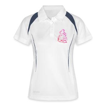 Graphismes motocross pour le motocross - Polo respirant Femme - blanc/marine - Devant