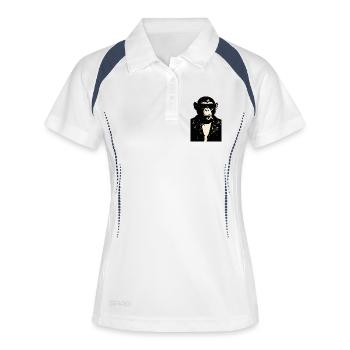 Le Singe Rebelle en Cuir - Polo respirant Femme - blanc/marine - Devant