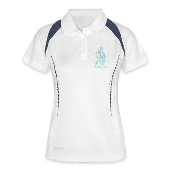 Floorball parfait pour tous les floorballs - Polo respirant Femme - blanc/marine - Devant