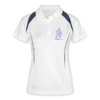 Œuvres de floorball pour votre tenue - Polo respirant Femme - blanc/marine - Devant