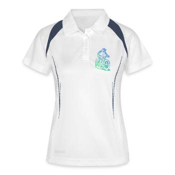 VTT parfait pour tous les VTT - Polo respirant Femme - blanc/marine - Devant