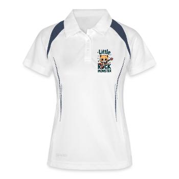 Little Rock Monster – Cute Cat Guitar Motif - Women's Polo breathable - white/navy - Front